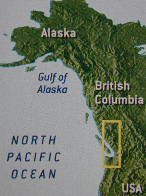 British Columbia/Washington Area Map from Friday Harbor Marina, San Juan Island, Washington