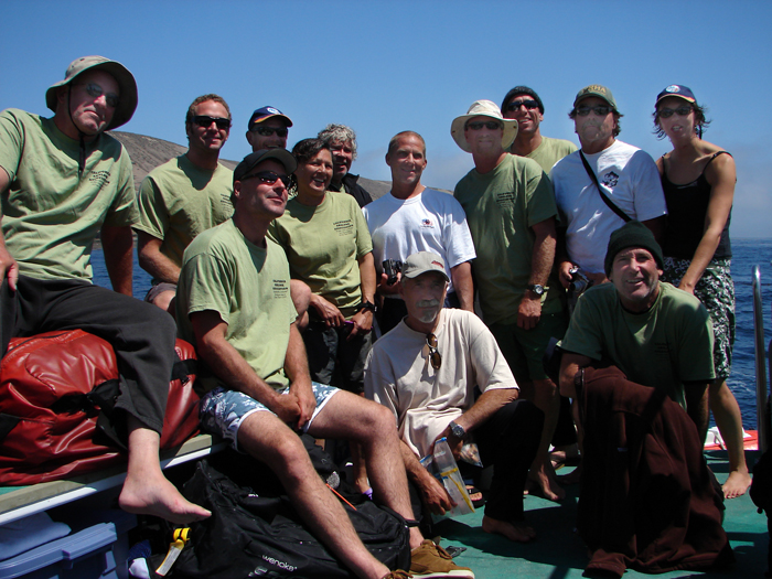 Divers from the collection of abalone date at San Miguel Island