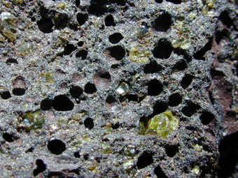 Lava with olivine deposits