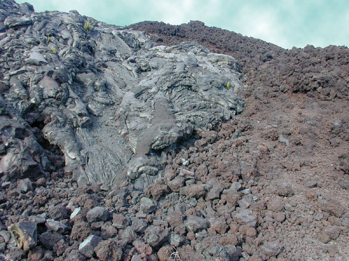 Pahoehoe and aa lava flows