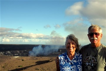 Day Halema'uma'u crater viewed from the Jagger Museum in 2013, before 2008 activity