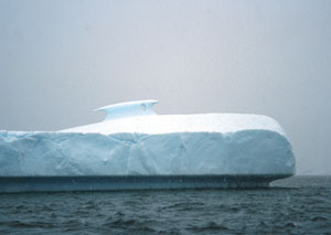Icebergs melt more in the ocean water than in the air in Antarctica.